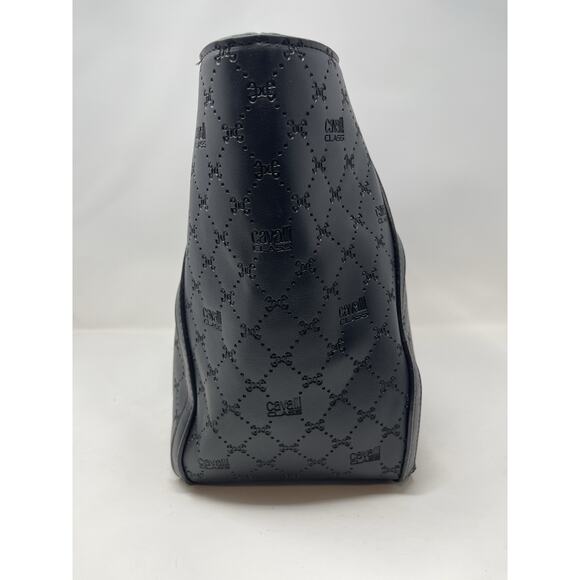 NEW Cavalli Class Sandra Shopper Tote Bag Black Onyx Logo Medium NWT $118 MSRP - Picture 6 of 13